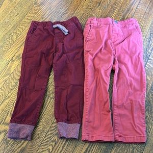 3T Toddler Boy Pants Red Set of 2